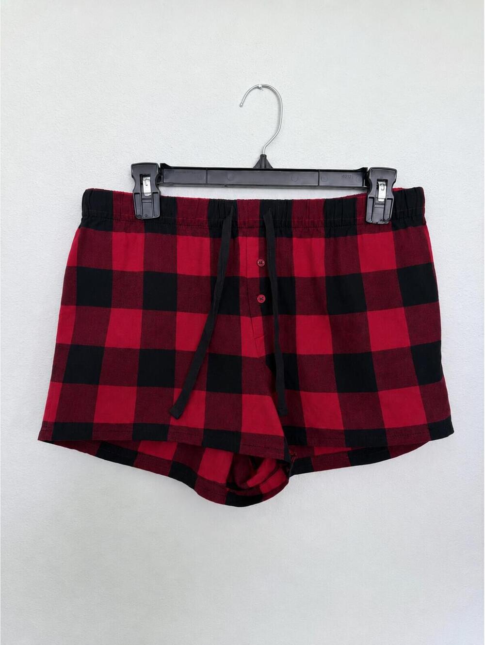 Stars Above Red and Black Plaid Lounge Shorts, Size M